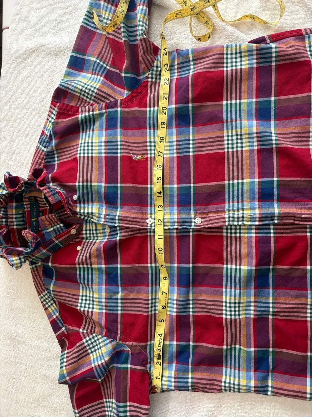 Reworked Ralph Lauren Red Plaid Button-Front - Picture 6 of 7